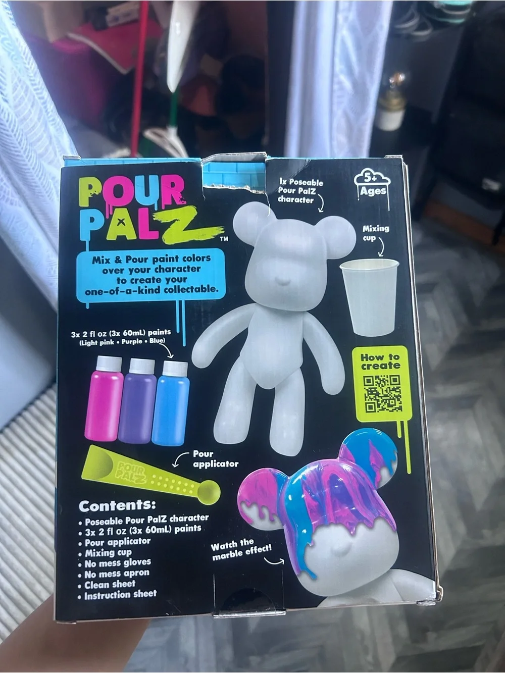 Kids Paint-Your-Own Bear Toy - Berry Blast Pink & Blue
